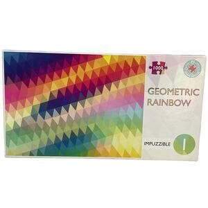 1000 Piece Impuzzible Geometric Rainbow 20" by 26" Colorful Jigsaw Puzzle